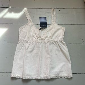 Brandy Melville White Lace strap tank top